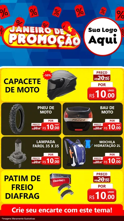 Modelo de TV para TV Vertical com o tema Janeiro de Promoção para Moto peças
