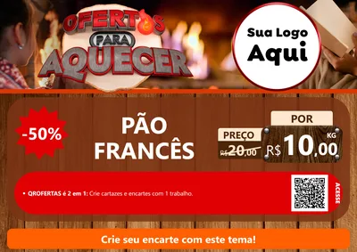 Modelo de Cartaz para Cartaz A4 Horizontal com o tema Ofertas Para Aquecer para Padaria