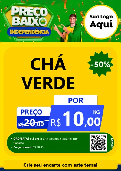 Modelo de Cartaz para Cartaz A4 Vertical com o tema Preço Baixo de Independência para Produtos Naturais
