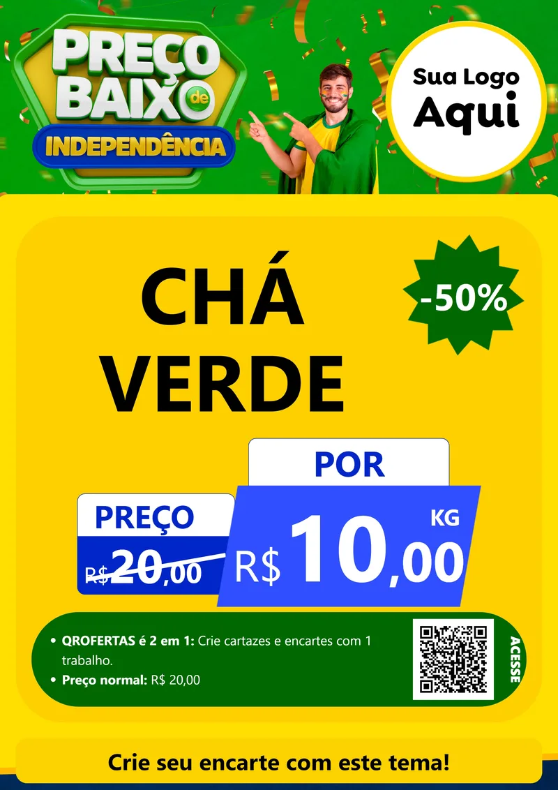 Modelo de Cartaz para Cartaz A4 Vertical com o tema Preço Baixo de Independência para Produtos Naturais