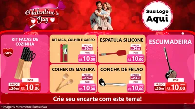 Modelo de TV para TV Horizontal com o tema Valentine's Day para Utilidades Domésticas