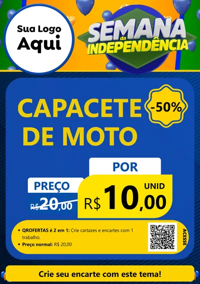 Modelo de Cartaz para Cartaz A4 Vertical com o tema Semana da Independência para Moto peças