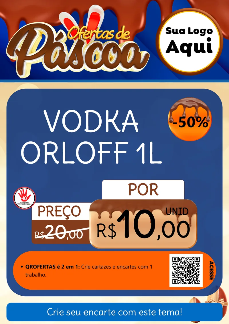 Modelo de Cartaz para Cartaz A4 Vertical com o tema Ofertas de Páscoa para Distribuidora de bebidas