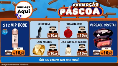 Modelo de TV para TV Horizontal com o tema Promoção Páscoa para Perfumes
