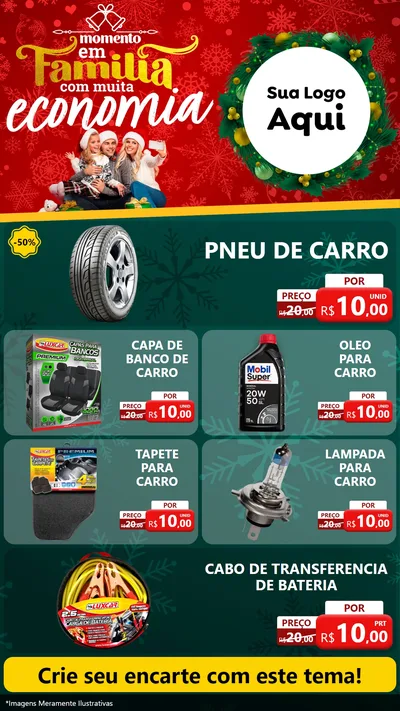 Modelo de TV para TV Vertical com o tema Momento em Família (Natal) para Auto peças