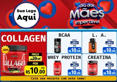 Modelo de Encarte para Encarte A4 Horizontal com o tema Dia Das Mães Imperdível para Suplementos alimentares