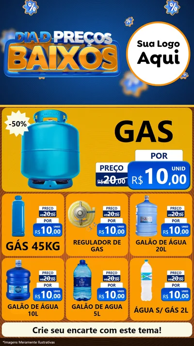 Modelo de Rede Social para Stories com o tema Dia D Preço Baixo para Água e gás