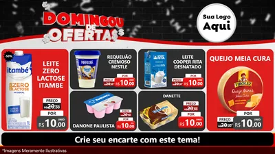 Modelo de TV para TV Horizontal com o tema Domingou de Ofertas para Frios e Laticínios