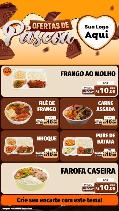 Modelo de TV para TV Vertical com o tema Ofertas de Páscoa para Restaurante