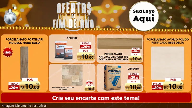 Modelo de TV para TV Horizontal com o tema Ofertas de Fim de Ano para Pisos e revestimentos