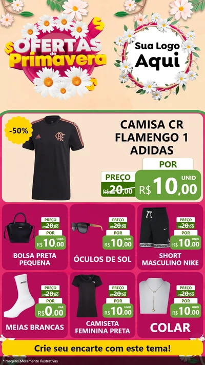 Modelo de Rede Social para Stories com o tema Ofertas de Primavera para Roupas e acessórios
