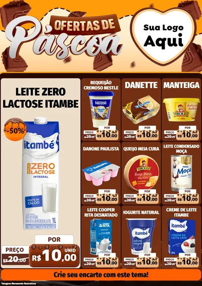 Modelo de Encarte para Encarte A4 Vertical com o tema Ofertas de Páscoa para Frios e Laticínios