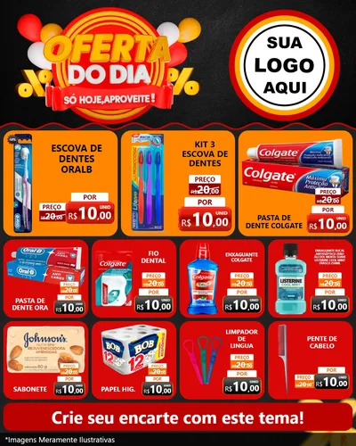 Modelo de Rede Social para Feed Instagram com o tema Oferta do Dia - Só hoje, Aproveite! para Higiene Pessoal