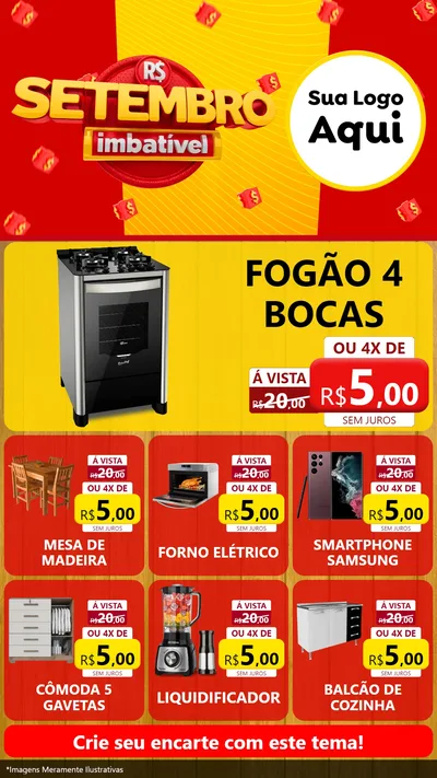 Modelo de Rede Social para Stories com o tema Setembro Imbatível para Móveis e Eletro