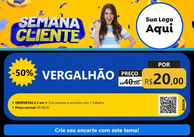 Modelo de Cartaz para Cartaz A4 Horizontal com o tema Semana do Cliente para Ferragens