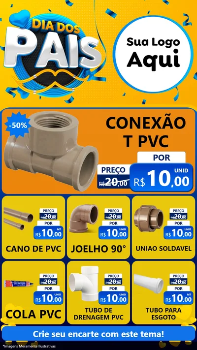 Modelo de Rede Social para Stories com o tema Dia dos Pais para Tubos e conexões
