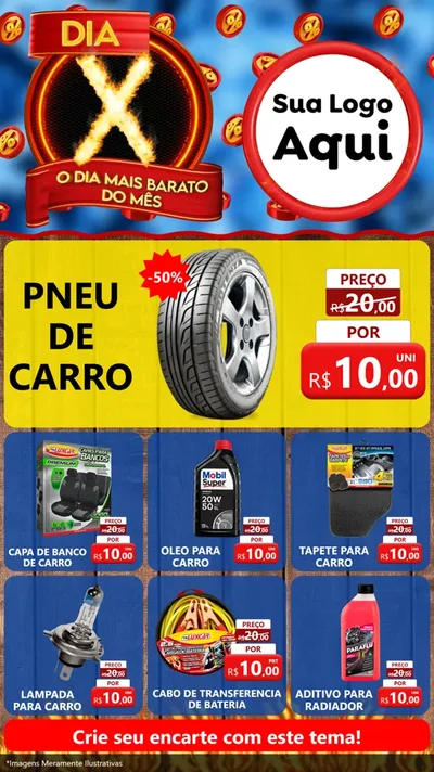 Modelo de Rede Social para Stories com o tema Dia X - O Dia Mais Barato Do Mês para Auto peças
