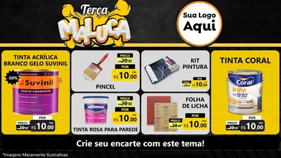 Modelo de TV para TV Horizontal com o tema Terça Maluca para Tintas e Ferramentas