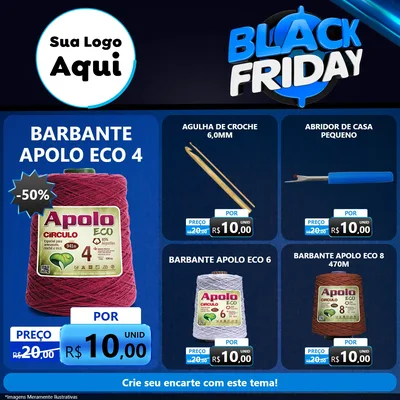 Modelo de Rede Social para Feed Facebook com o tema Black Friday para Armarinho e Aviamentos