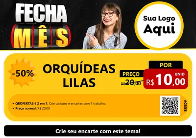 Modelo de Cartaz para Cartaz A4 Horizontal com o tema Fecha Mês para Floricultura e jardim