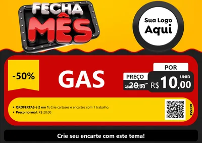 Modelo de Cartaz para Cartaz A4 Horizontal com o tema Fecha Mês para Água e gás