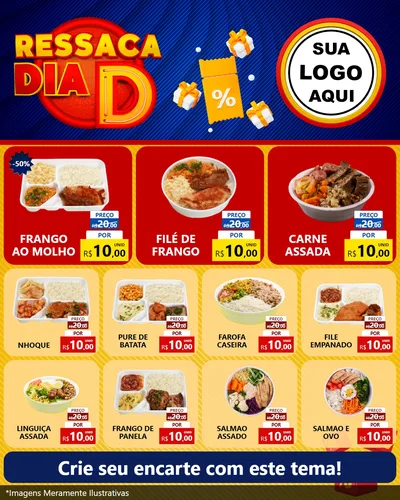 Modelo de Rede Social para Feed Instagram com o tema Ressaca Dia D para Restaurante