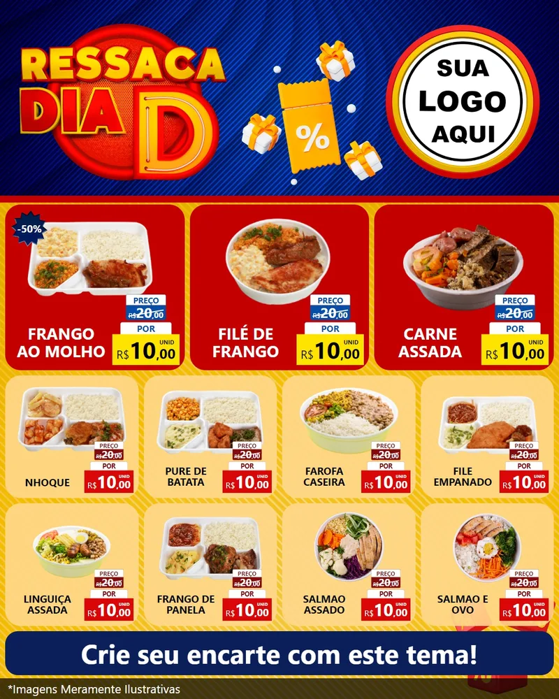 Modelo de Rede Social para Feed Instagram com o tema Ressaca Dia D para Restaurante