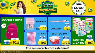 Modelo de TV para TV Horizontal com o tema Proclamação da República para Papelaria
