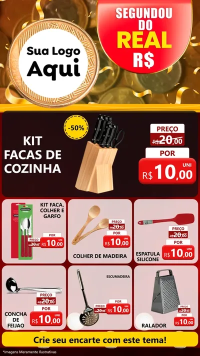 Modelo de Rede Social para Stories com o tema Segundou do Real para Utilidades Domésticas