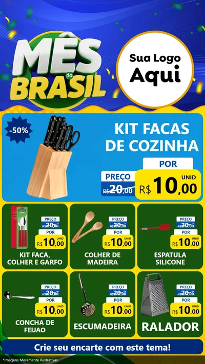 Modelo de Rede Social para Stories com o tema Mês do Brasil para Utilidades Domésticas