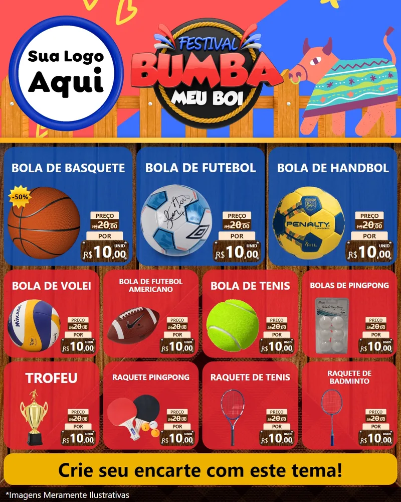Modelo de Rede Social para Feed Instagram com o tema Festival Bumba Meu Boi para Artigos Esportivos