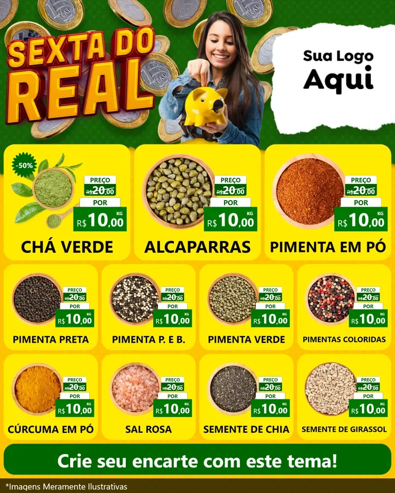 Modelo de Rede Social para Feed Instagram com o tema Sexta do Real para Produtos Naturais