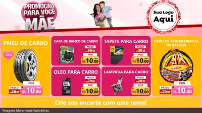 Modelo de TV para TV Horizontal com o tema Promoção Para Você Mãe para Auto peças
