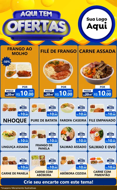 Modelo de Encarte para Encarte Grande com o tema Aqui Tem Ofertas para Restaurante