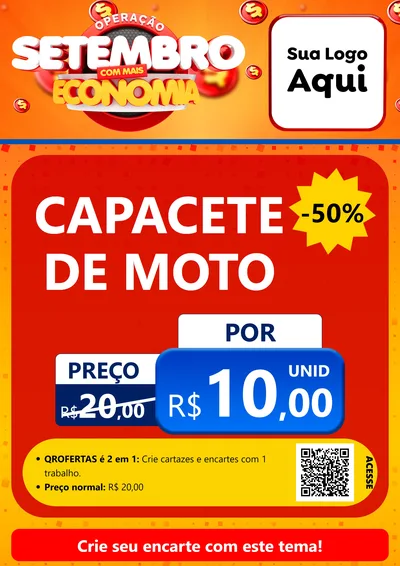 Modelo de Cartaz para Cartaz A4 Vertical com o tema Operação Setembro Com Muita Economia para Moto peças