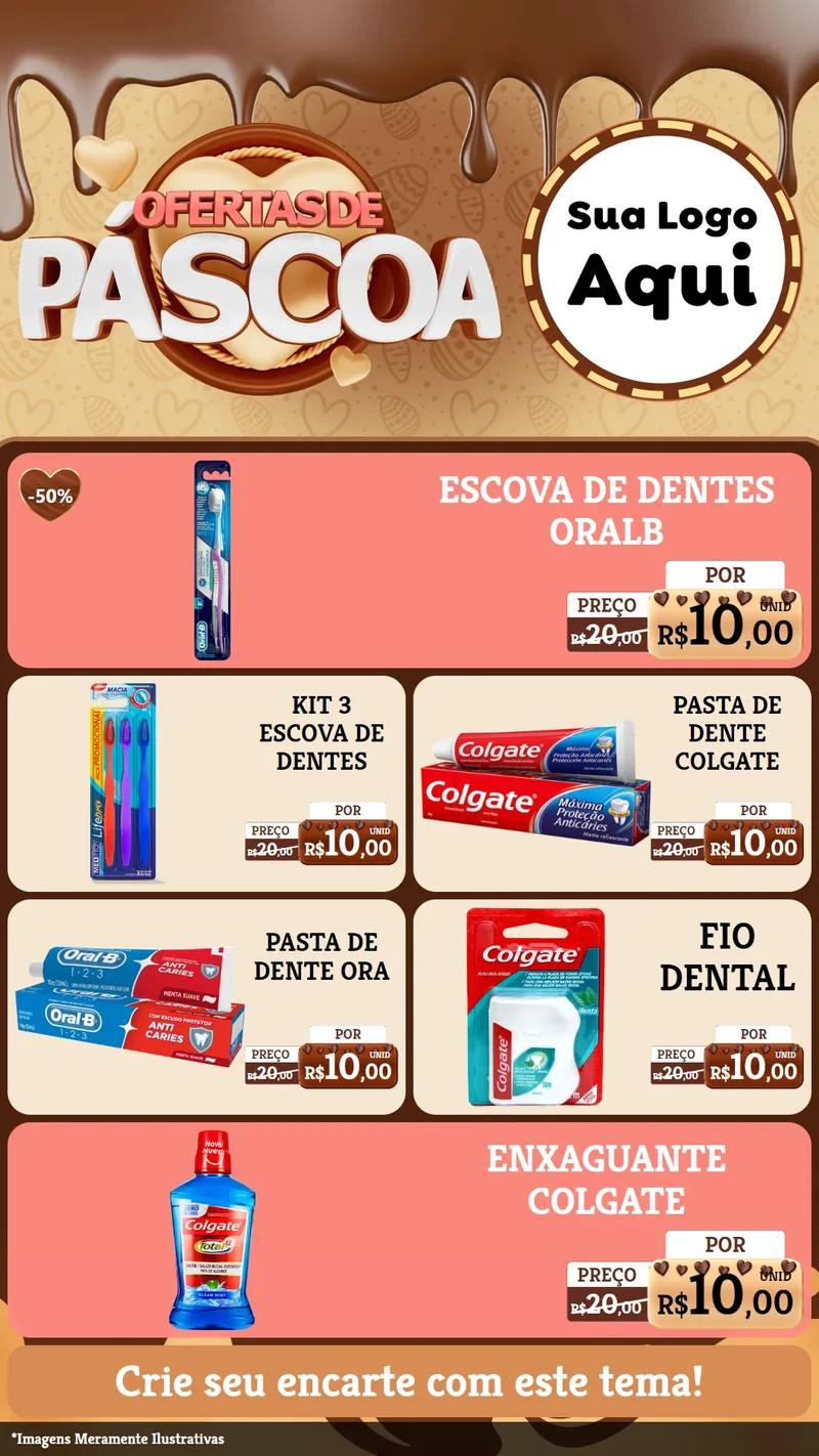 Modelo de TV para TV Vertical com o tema Ofertas de Páscoa para Higiene Pessoal