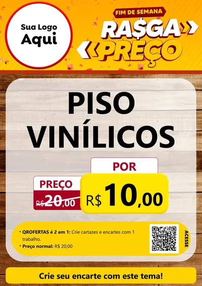 Modelo de Cartaz para Cartaz A4 Vertical com o tema Fim de Semana Rasga Preços para Material para Construção