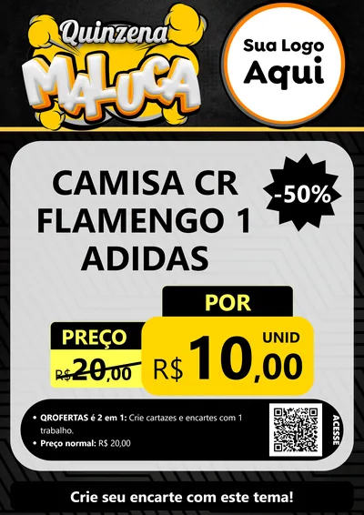 Modelo de Cartaz para Cartaz A4 Vertical com o tema Quinzena Maluca para Roupas e acessórios