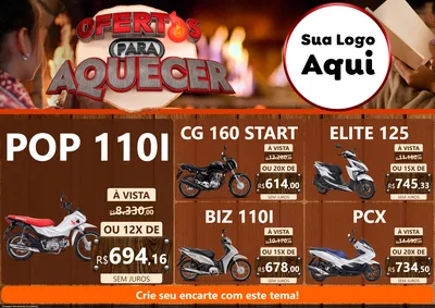 Modelo de Encarte para Encarte A4 Horizontal com o tema Ofertas Para Aquecer para Concessionaria de Motos