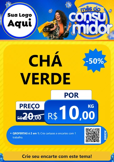 Modelo de Cartaz para Cartaz A4 Vertical com o tema Mês do Consumidor para Produtos Naturais