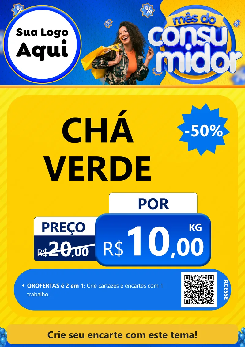 Modelo de Cartaz para Cartaz A4 Vertical com o tema Mês do Consumidor para Produtos Naturais
