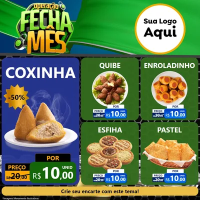 Modelo de Rede Social para Feed Facebook com o tema Operação Fecha Mês para Salgadaria