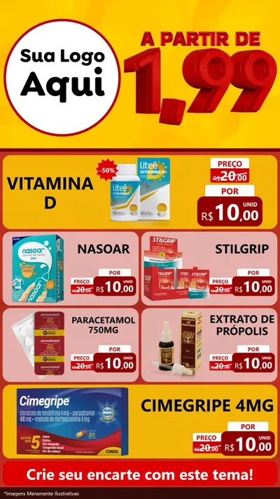 Modelo de TV para TV Vertical com o tema A Partir de Um e Noventa e Nove - 1,99 para Farmácia