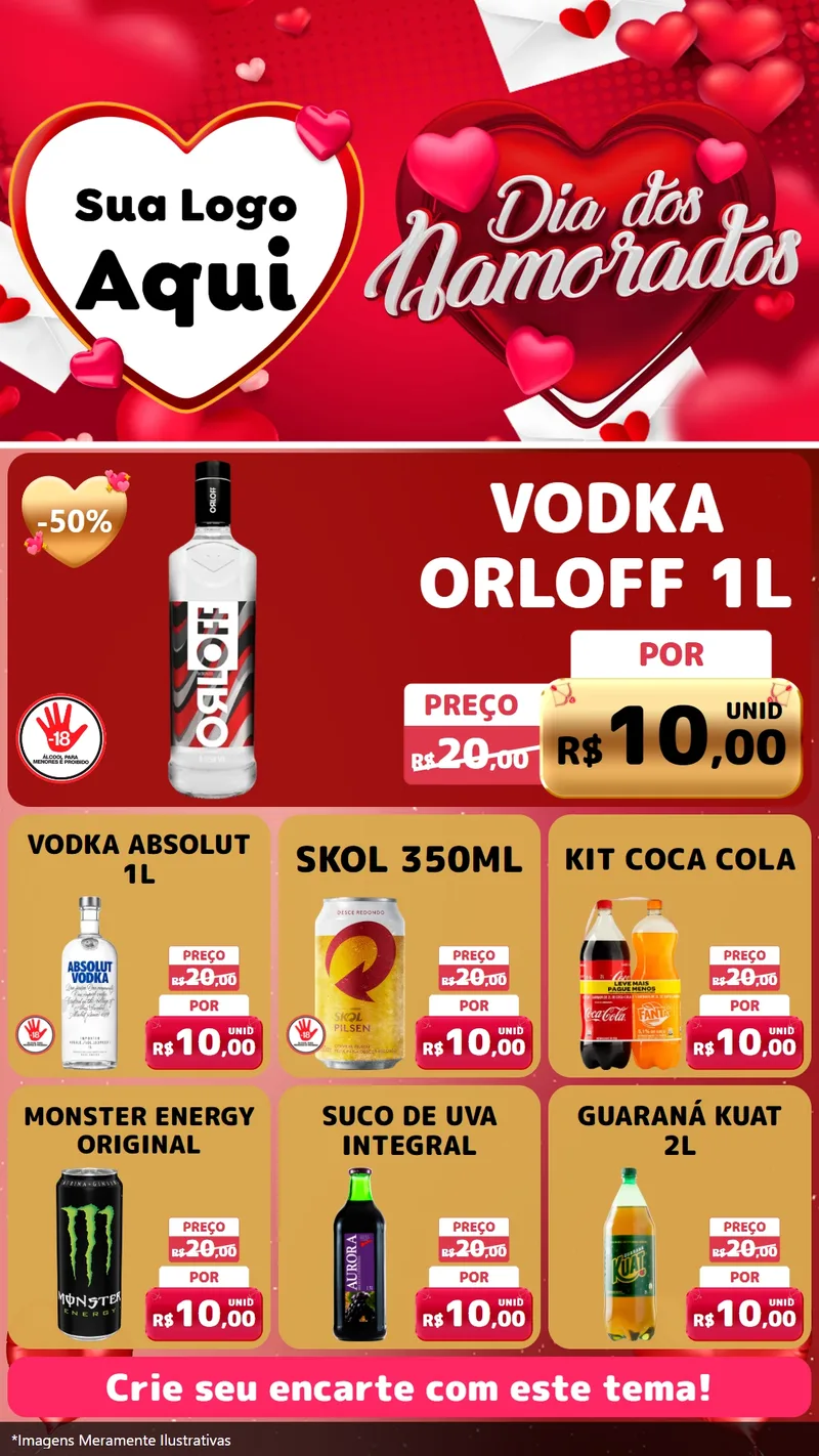 Modelo de Rede Social para Stories com o tema Dia Dos Namorados para Distribuidora de bebidas