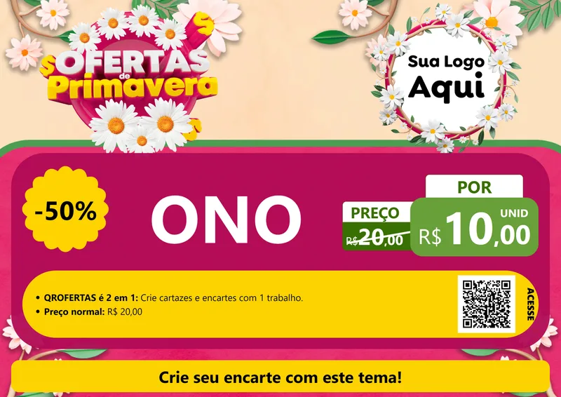 Modelo de Cartaz para Cartaz A4 Horizontal com o tema Ofertas de Primavera para Óticas