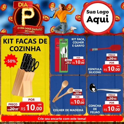 Modelo de Rede Social para Feed Facebook com o tema Dia P - O Dia Mais Barato Do Mês para Utilidades Domésticas