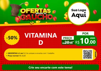 Modelo de Cartaz para Cartaz A4 Horizontal com o tema Ofertas Semana Do Gaúcho para Farmácia