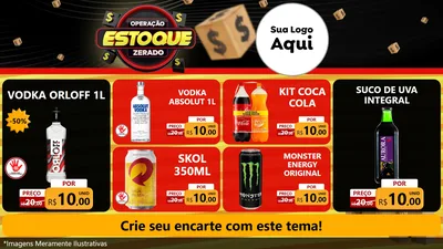 Modelo de TV para TV Horizontal com o tema Operação Estoque Zerado para Distribuidora de bebidas