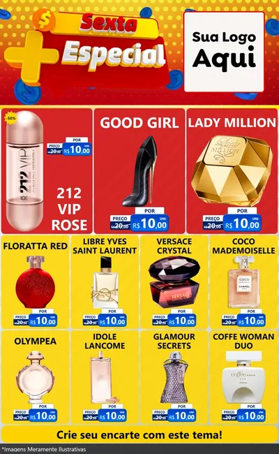 Modelo de Encarte para Encarte Grande com o tema Sexta Mais Especial para Perfumes