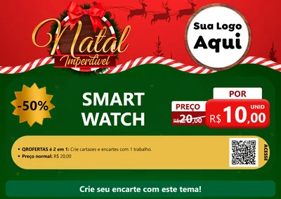 Modelo de Cartaz para Cartaz A4 Horizontal com o tema Natal Imperdível para Informática